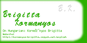 brigitta kormanyos business card
